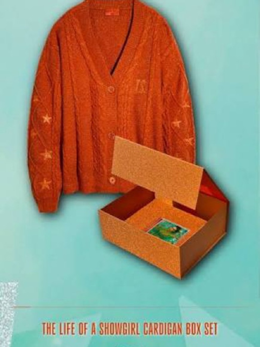 The Life of a Showgirl Orange Cardigan